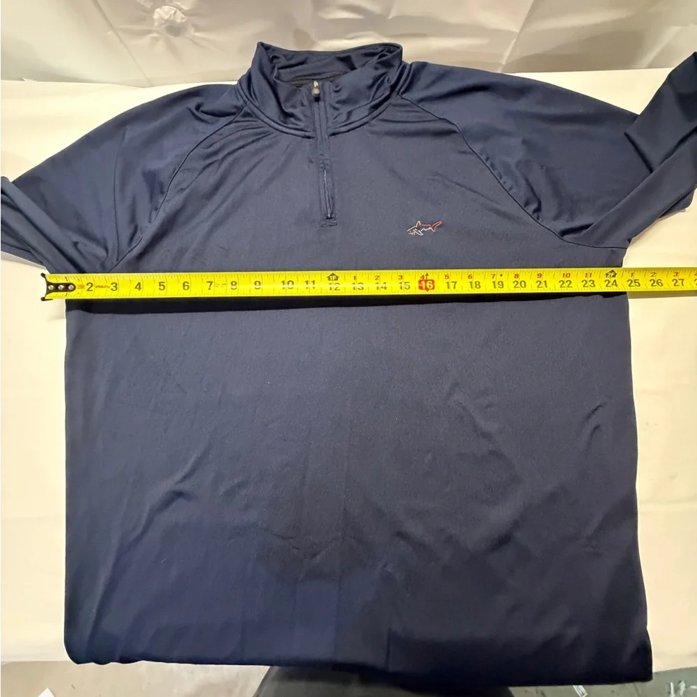 Tasso Elba/Greg Norman Navy Half-Zip Lightweight Shirt‎ Jacket with Shark Logo